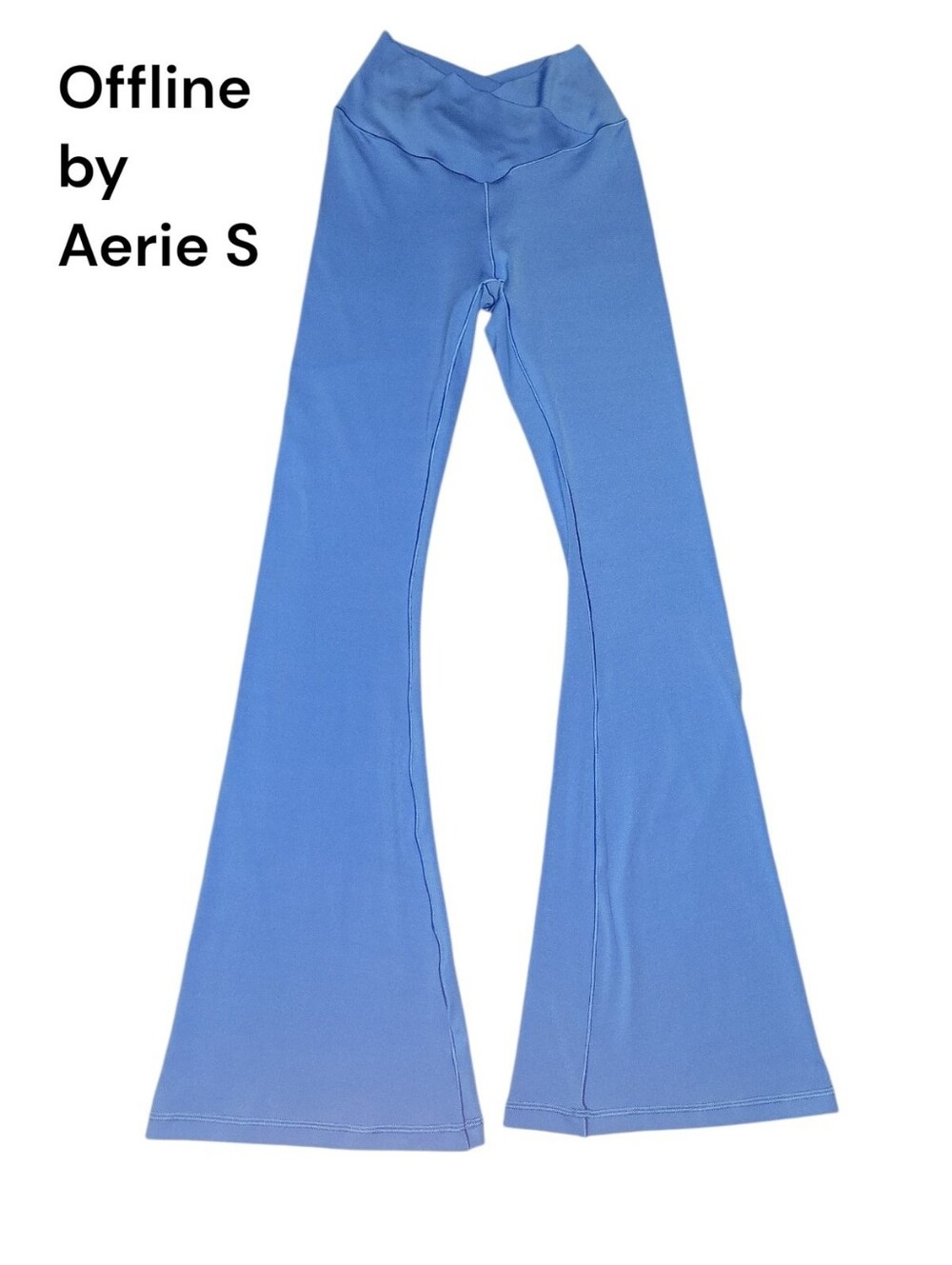 Offline by Aerie High Rise Crossover Flare Leggings, Blue, S, EUC